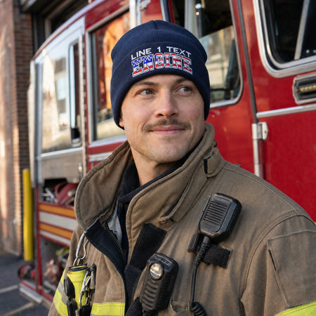 Custom Firefighter Winter Hat - USA ENGINE Style Embroidered Winter Hat male fire department product image