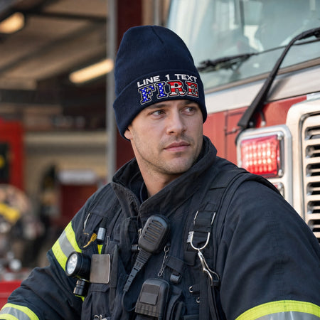 Custom Firefigher Winter Hat - USA FIRE Style Embroidered Winter Hat male fire department product image