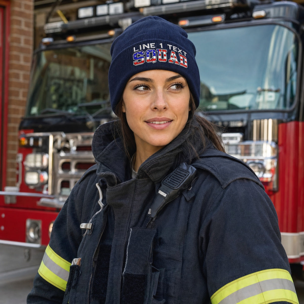 Winter Hat - USA SQUAD Style Embroidered Winter Hat female fire department product image