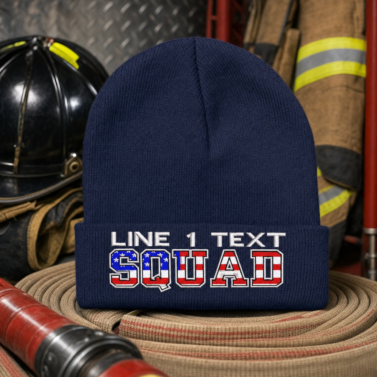 Winter Hat - USA SQUAD Style Embroidered Winter Hat main fire department product image
