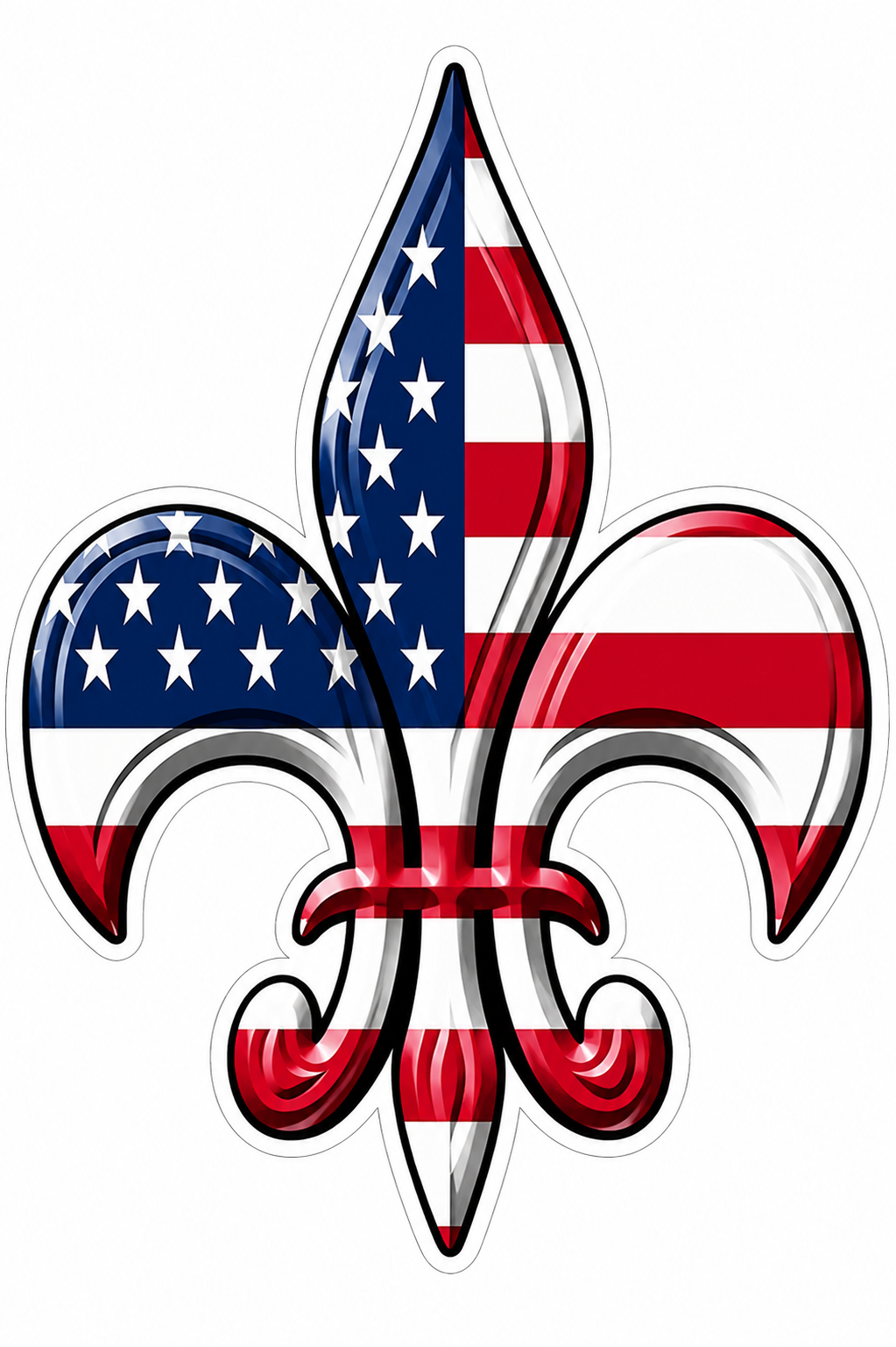 USA fleur-de-lis Customer Window or Helmet Decal economy bulk decal