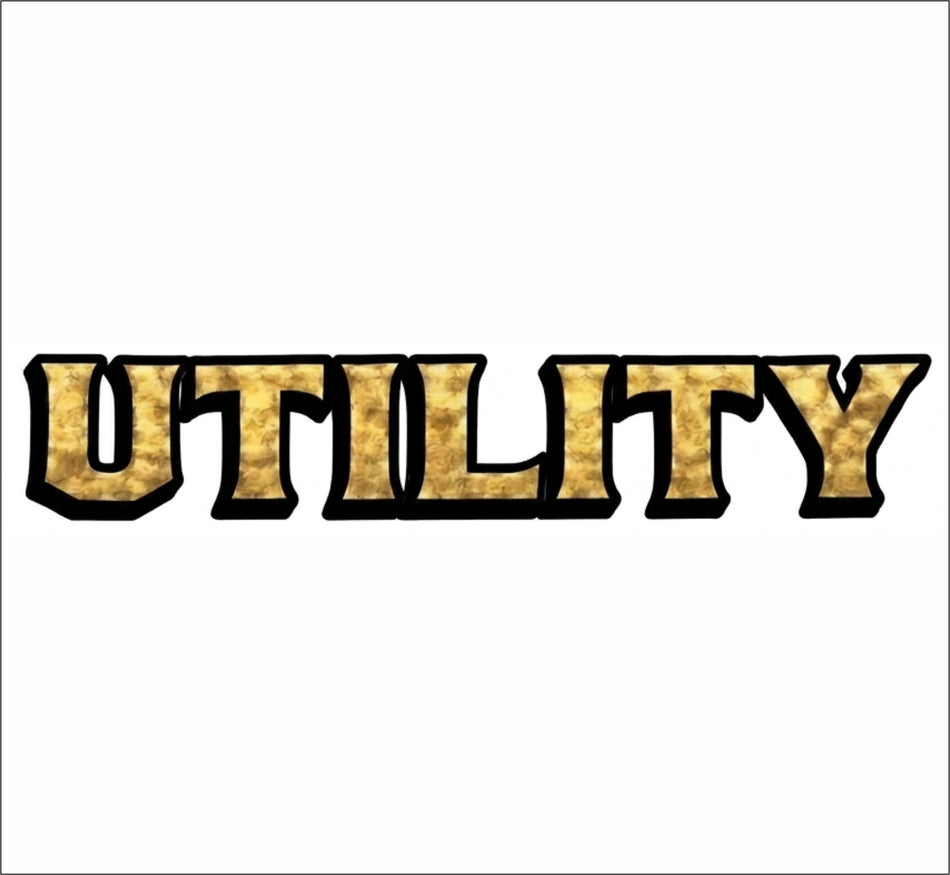 Goldleaf Look Utility Sticker 24"x5" Window Sticker