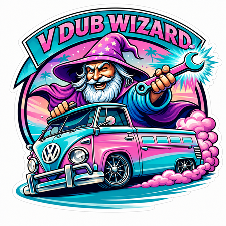 Vdub Wizard Customer Decal or Magnet economy non-reflective decal