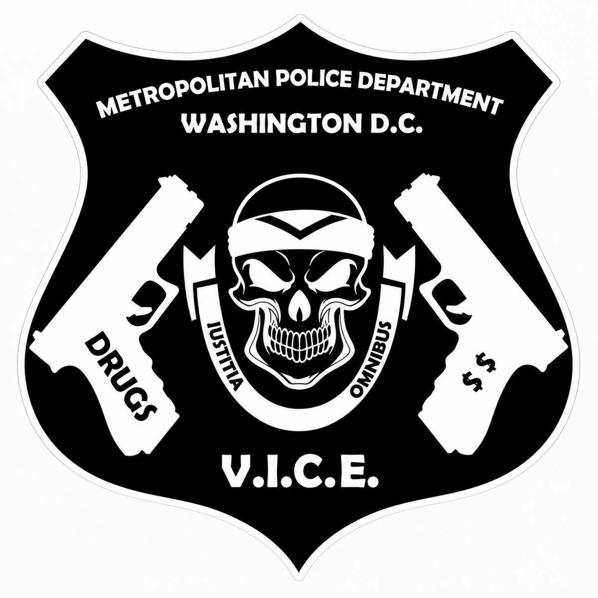 Washington DC VICE Customer Window or Helmet Decal economy non-reflective decal