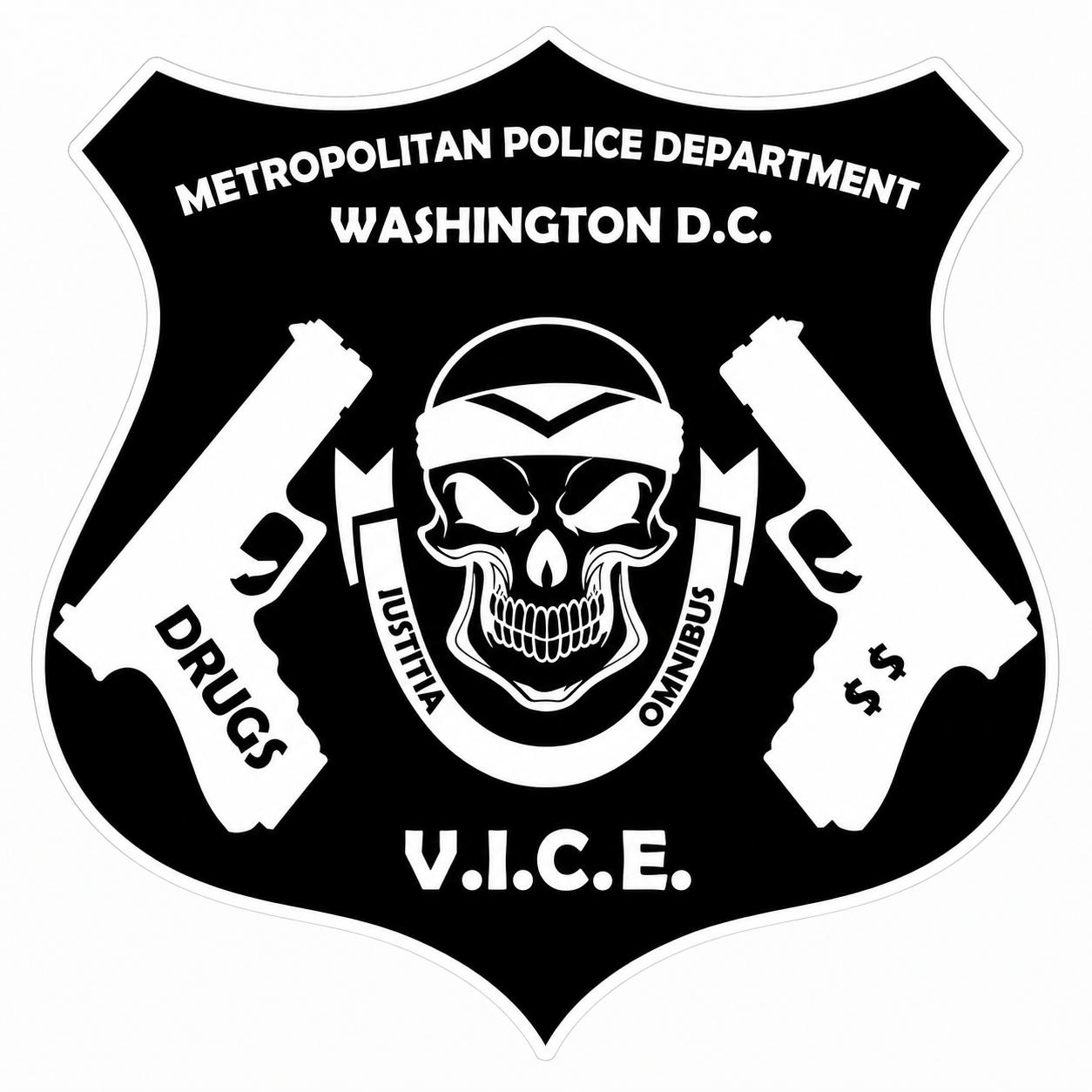 Washington DC VICE Customer Window or Helmet Decal economy non-reflective decal