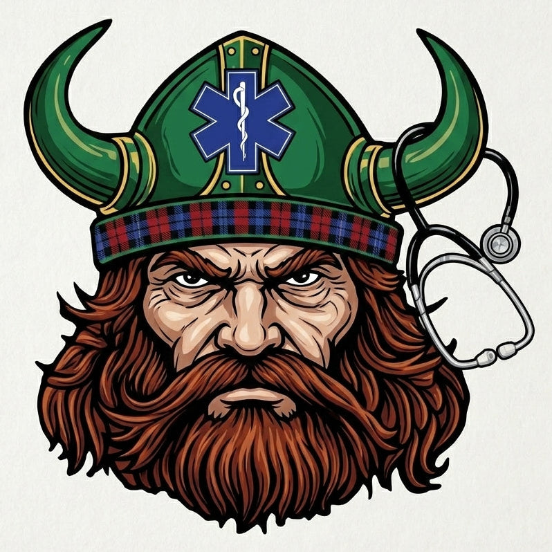 Viking EMS Green Hat Window/Helmet Decal or MAGNET (sqd.1)