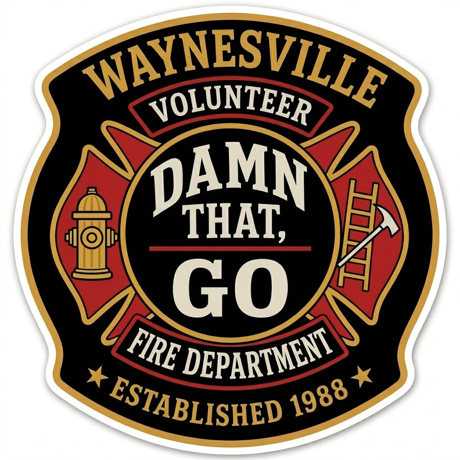 Waynesville Volunteer Fire Dept Window/Hardhat Decal (sqd.1)