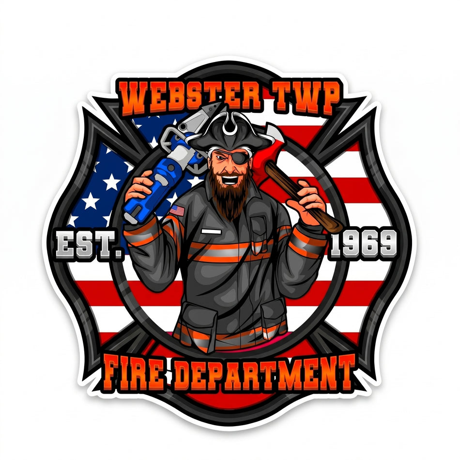 Webster Township Fire Dept. Window/Helmet Decal or MAGNET (sqd.1)