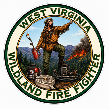 West VA Wildland Firefighter Customer Window or Helmet Decal economy non-reflective decal