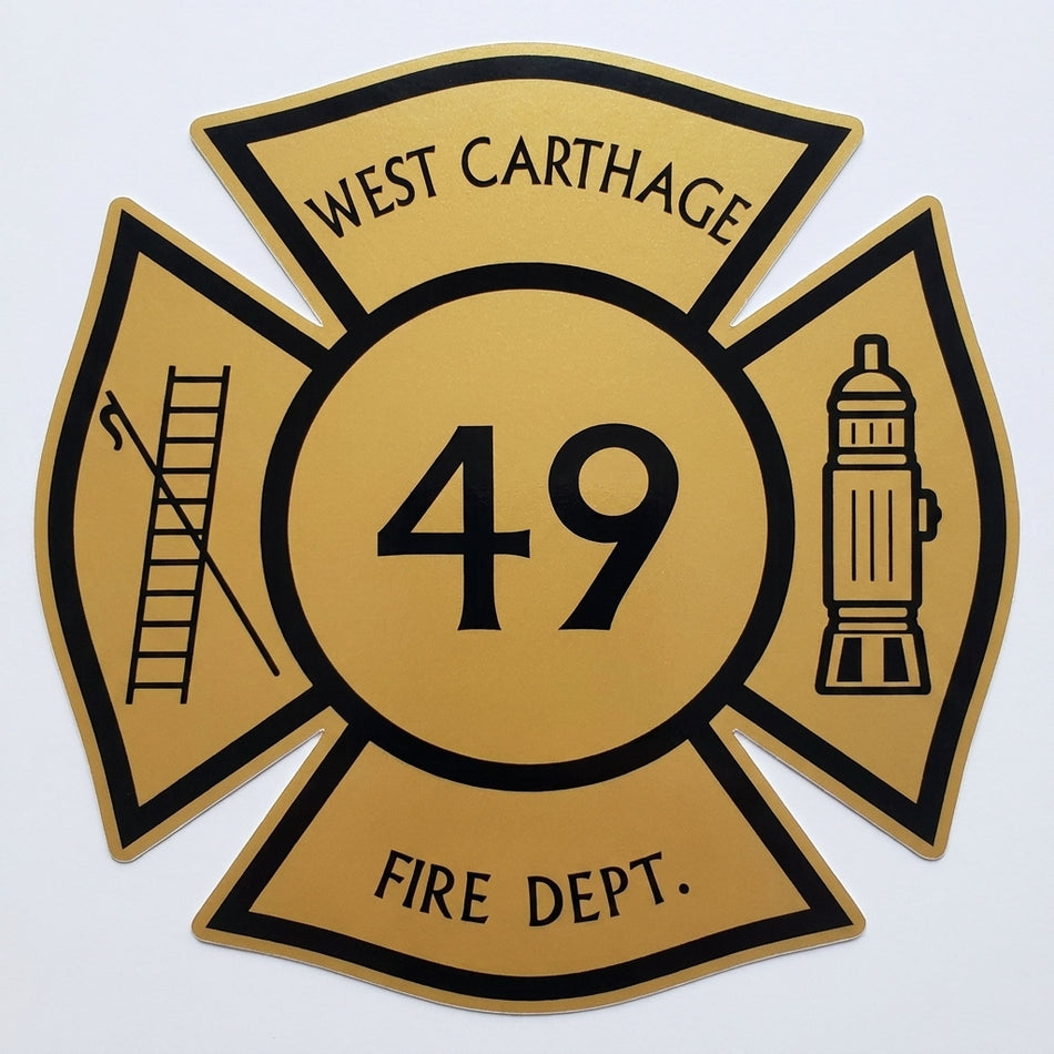 West Carthage Fire Dept. Window/Helmet Decal or MAGNET (sqd.1)
