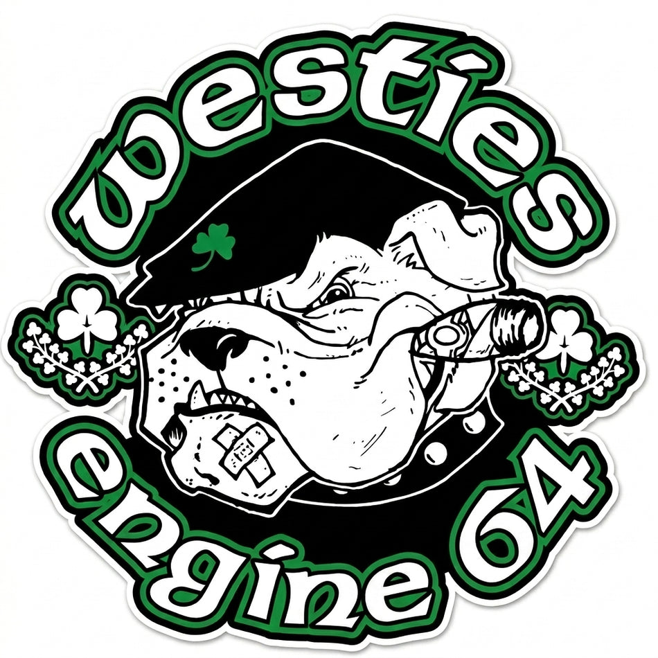Westies Engine 64 Window/Helmet Decal or MAGNET (sqd.1)
