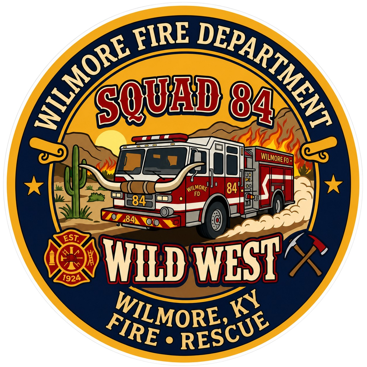 Wilmore Fire Department Customer Window or Helmet Decal economy non-reflective decal