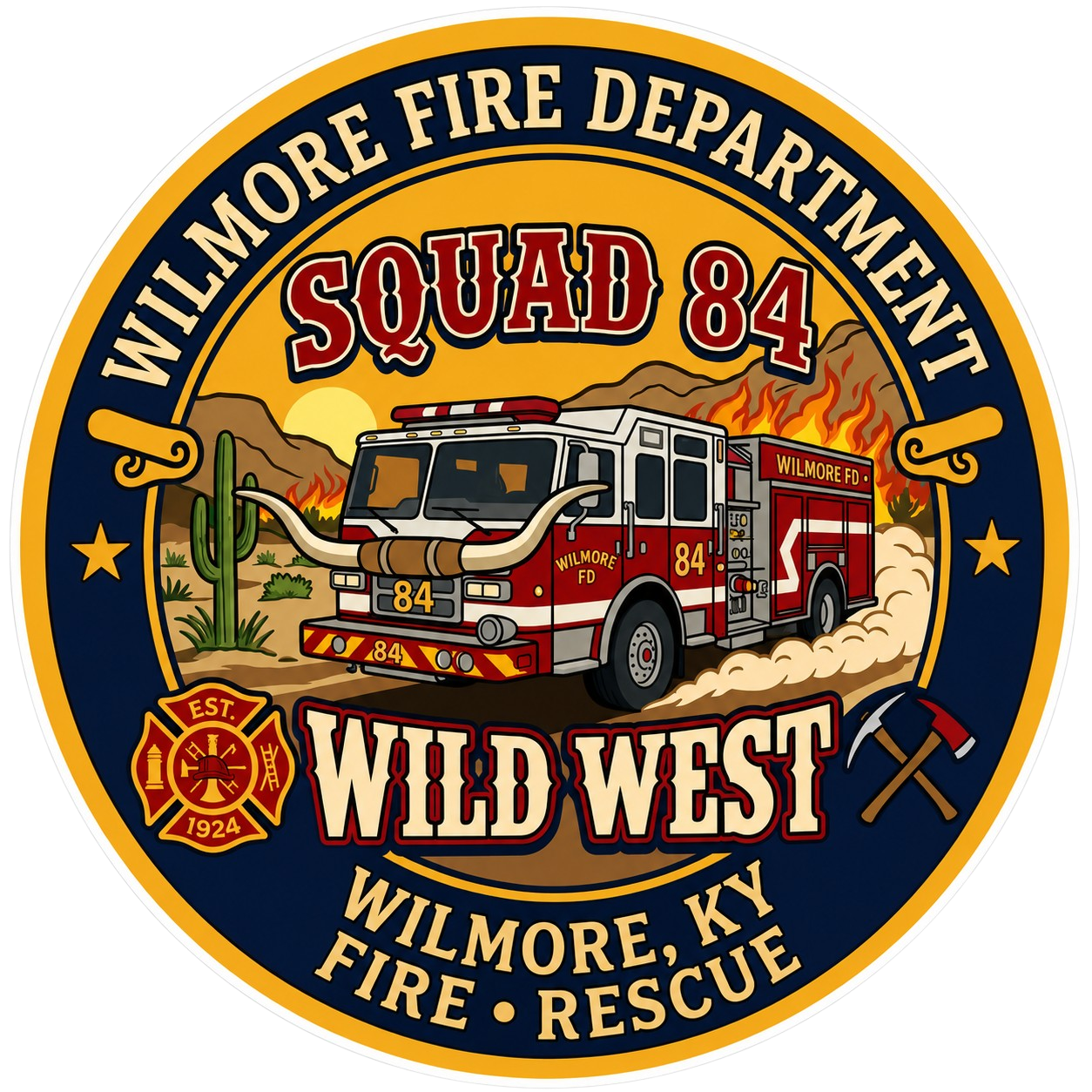 Wilmore Fire Department Customer Window or Helmet Decal economy non-reflective decal