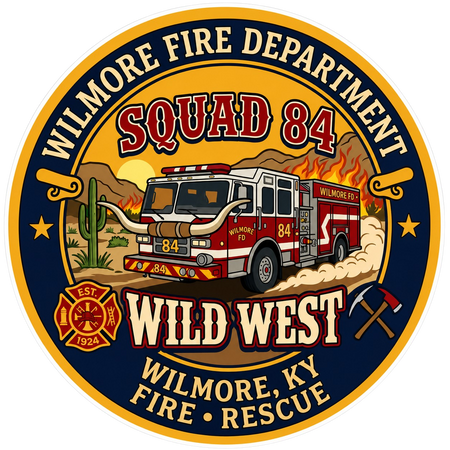 Wilmore Fire Department Customer Window or Helmet Decal economy non-reflective decal