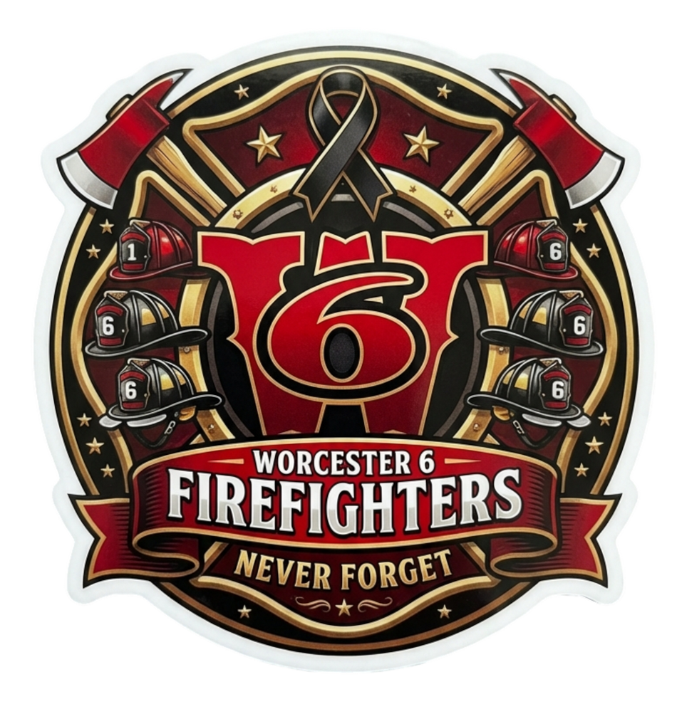 Worcester 6 Memorial Maltese Firefighter Window Decal Sticker - PLATFORM