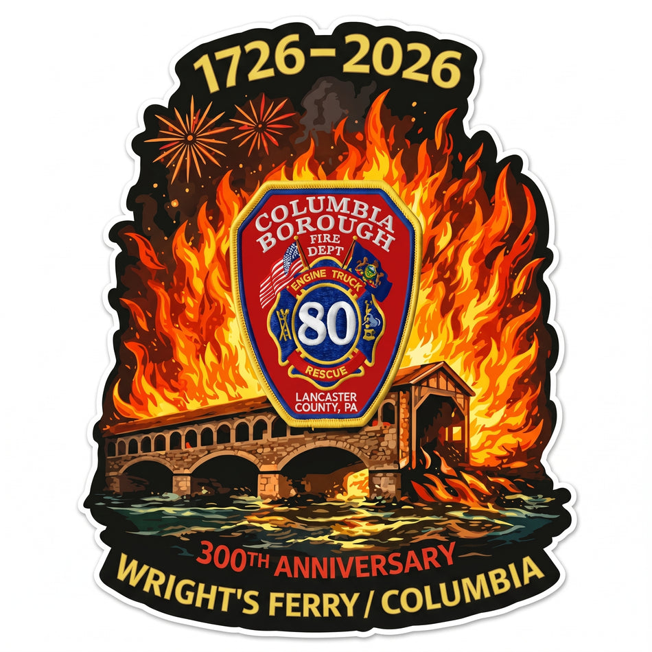 Wrights Ferry Columbia Fire Dept. Window/Helmet Decal or MAGNET (sqd.1)