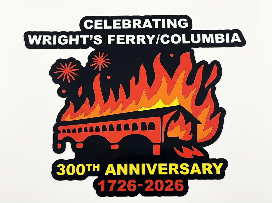 Wrights Ferry Anniversary Window/Helmet Decal or MAGNET (sqd.1)