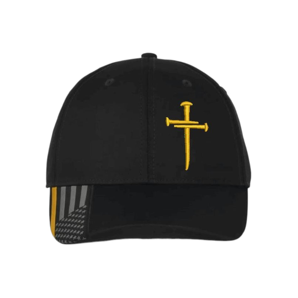 Christian Hats for Men Women Jesus 3 Nail Cross CUSTOM Red, Yellow or Red Line Hat