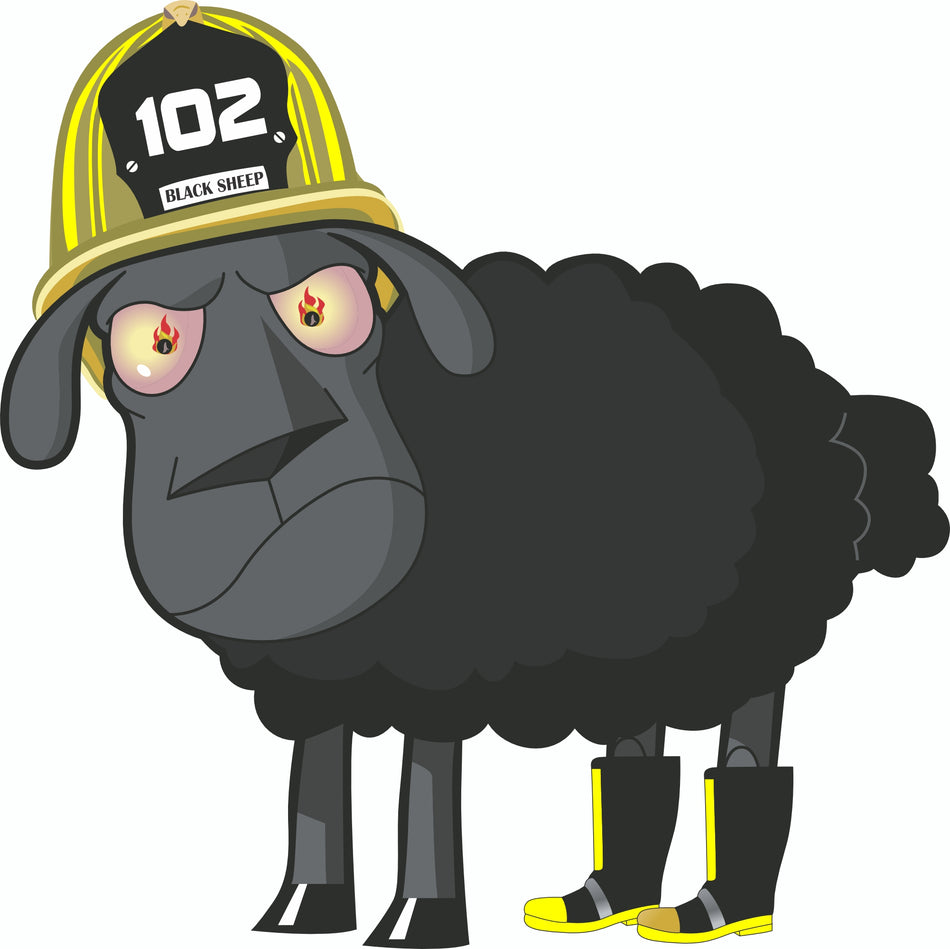 Black Sheep 102 in the helmet customer decal