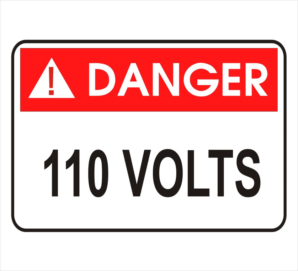 110 Volts Danger Decal