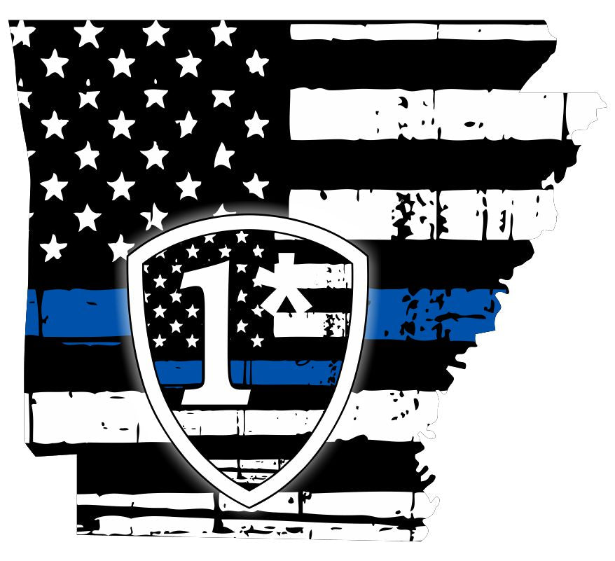 Arkansas Blue Thin 1 Asterisk Police K-9 Decal