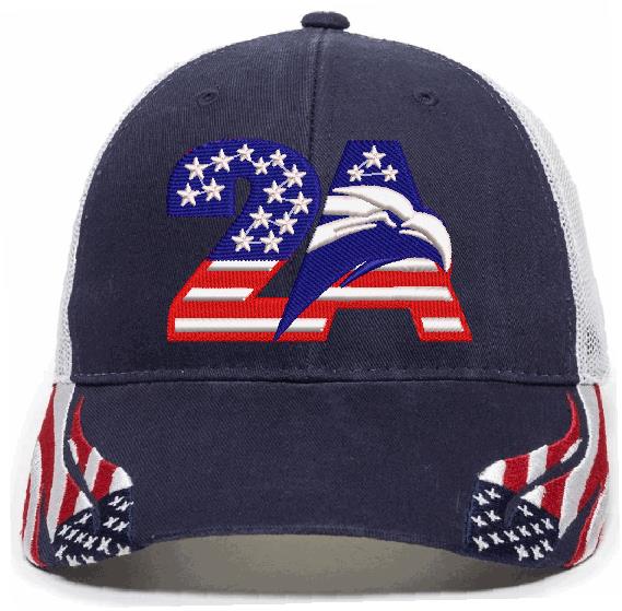 2nd Amendment 2A Eagle Embroidered Adjustable Hat - Powercall Sirens LLC