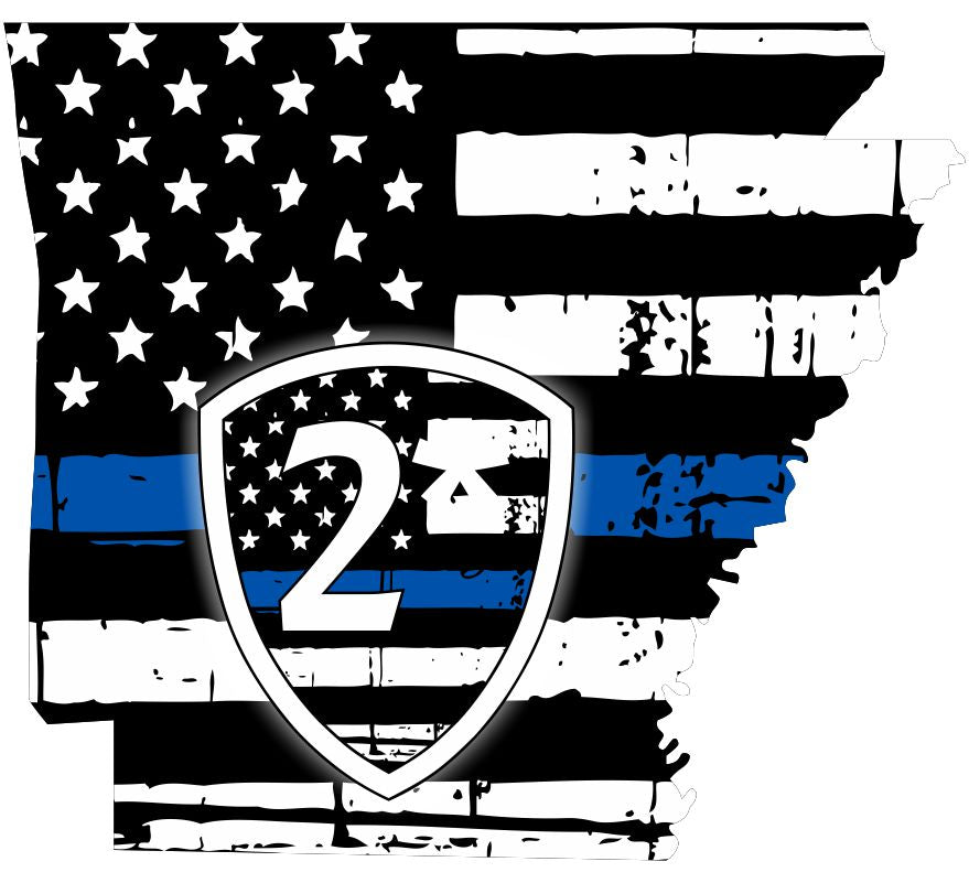 Arkansas Blue Thin 2 Asterisk Police K-9 Decal