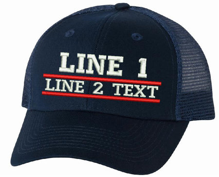 Trucker VC400 Adjustable 2 Line Red Line Hat - Powercall Sirens LLC