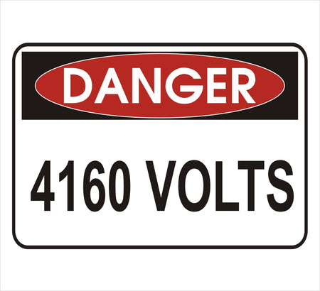 4160 Volts Danger Decal