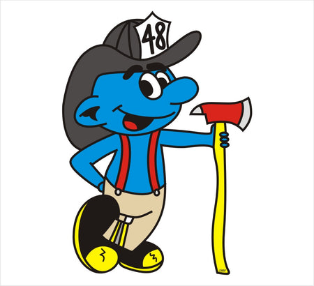 48 Smurf with Axe Customer Decal