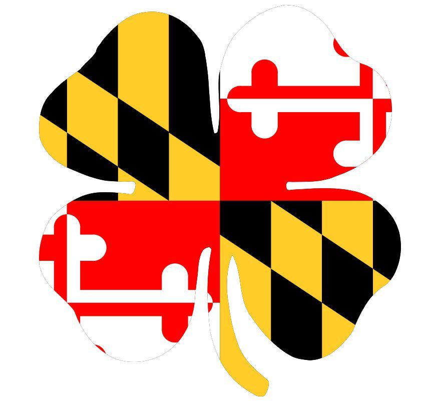 Maryland Design 4 Leaf Clover Decal - Powercall Sirens LLC