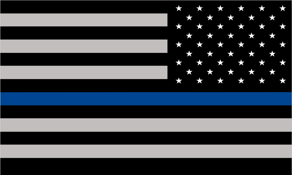 Thin Blue Line Decal - REVERSED American Flag REFLECTIVE - Various Sizes - Powercall Sirens LLC