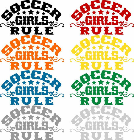 Soccer Girls Rule Exterior Window Decal, Soccer Moms, Girls Soccer Sticker - Powercall Sirens LLC