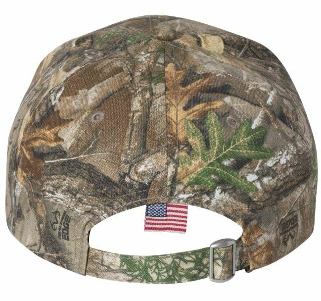 Faith Over Fear Embroidered CWF305 Mossy/Edge Adjustable Hat with Flag Brim - Powercall Sirens LLC