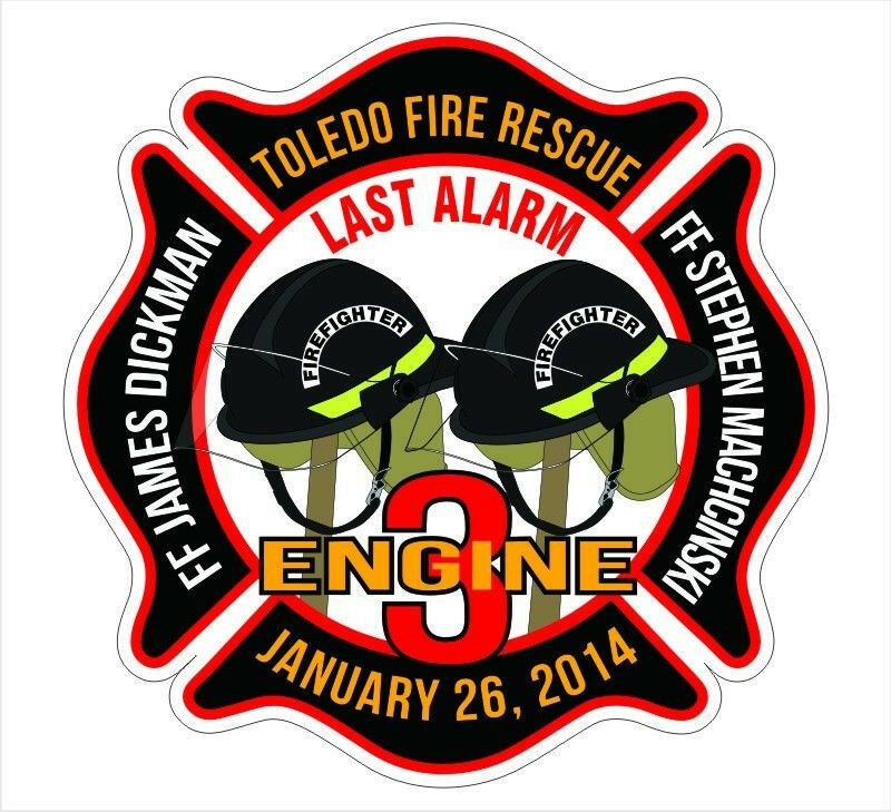 Toledo Firefighters Memorial Decal - Decal Sticker - Fire Rescue - Various Sizes - Powercall Sirens LLC