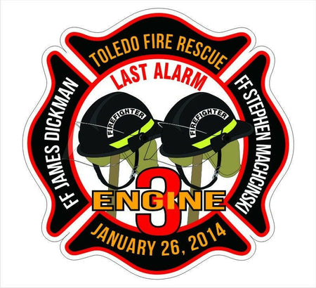 Toledo Firefighters Memorial Decal - Decal Sticker - Fire Rescue - Various Sizes - Powercall Sirens LLC