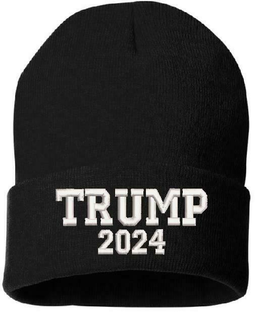 Trump 2024 Winter Hat - Embroidered Cuff or Beanie Choice SP12 or SP08 Trump Hat - Powercall Sirens LLC