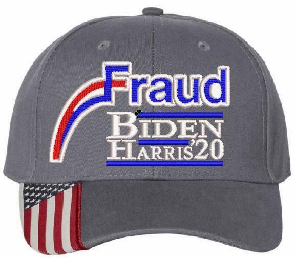 Fraud Joe Biden Rigged Election BIDEN HARRIS Hat USA300 Outdoor Cap w/Flag Brim - Powercall Sirens LLC