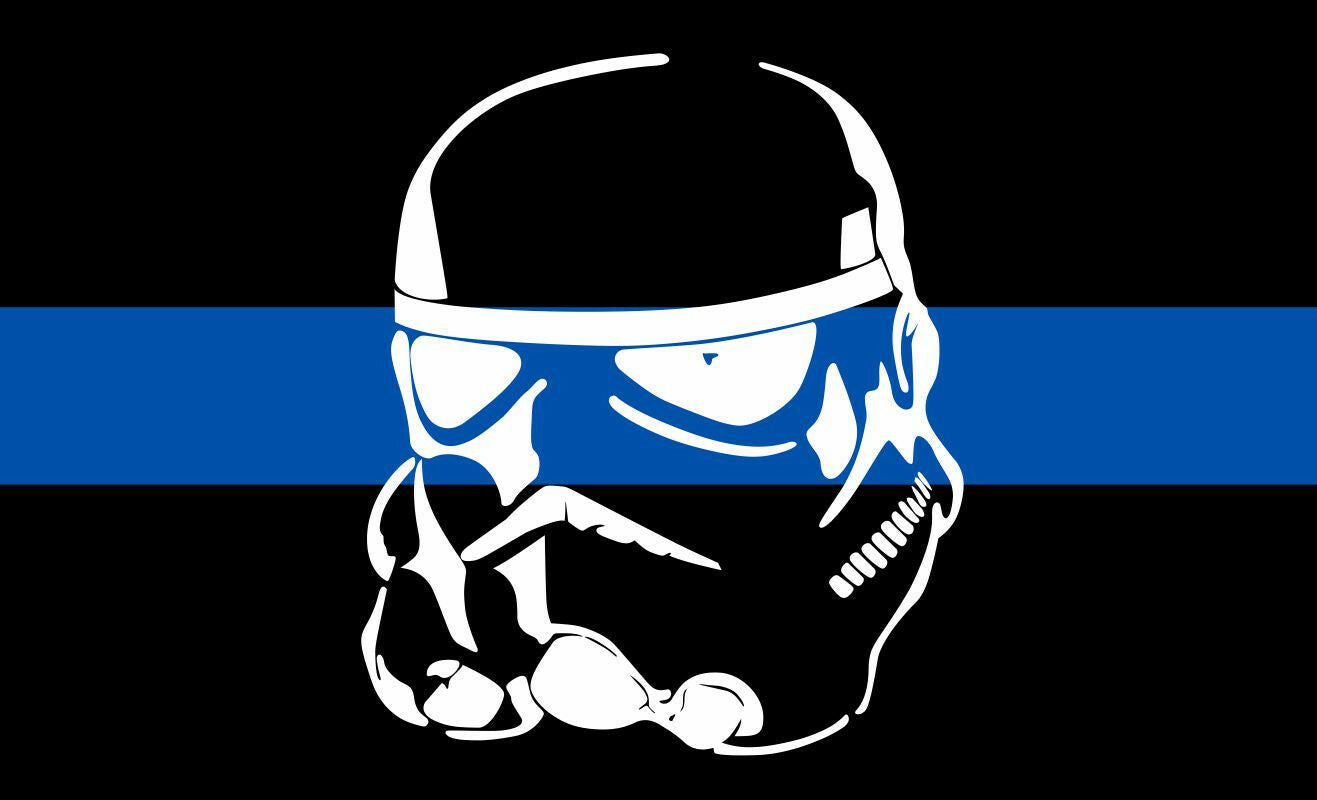 Thin Blue Line decal - REFLECTIVE STORMTROOPER Blue Line Decal Various Sizes - Powercall Sirens LLC
