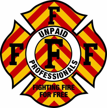 Firefighter Decal - Fighting Fire for Free Fire Chevron Style Decal - Var. Sizes - Powercall Sirens LLC