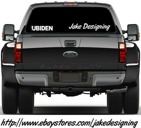 Let's Go Brandon FU Biden Die Cut Exterior Sticker - Various Colors 8" x 1.75" - Powercall Sirens LLC