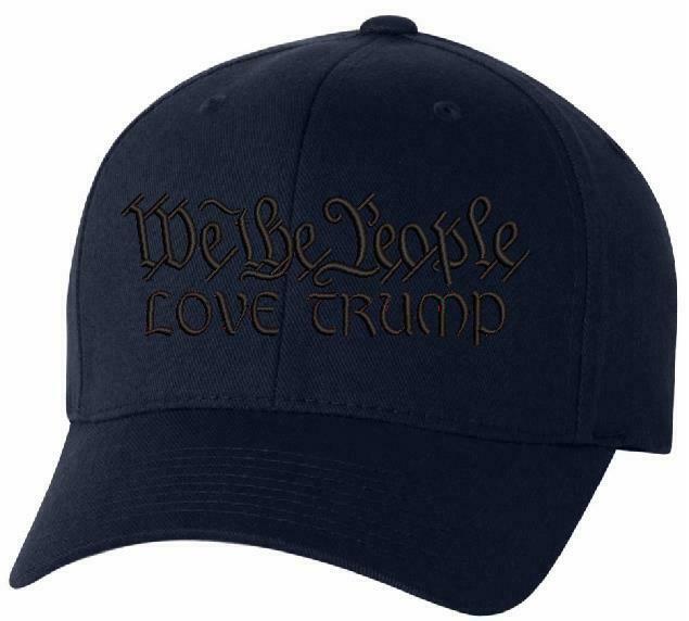 We The People "LOVE TRUMP" Flex Fit 6277 Embroidered Low Profile Ball Cap - Powercall Sirens LLC