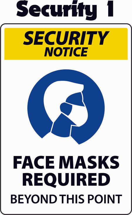 NOTICE FACE MASK REQUIRED STICKERS / SAFETY SIGN Quantity of 2 DECALS. - Powercall Sirens LLC