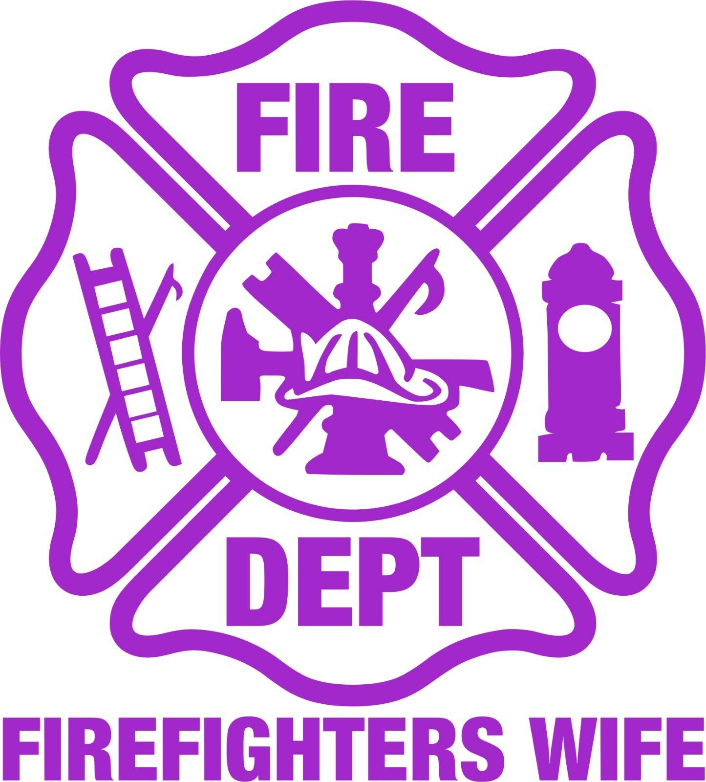 Firefighter Stickers - Firefighter's Wife 8" Maltese Sticker - Maltese Decal - Powercall Sirens LLC