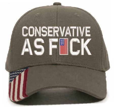 Conservative as Fu*k Embroidered Hat Trump Hat Various Hat Choices Free Shipping - Powercall Sirens LLC