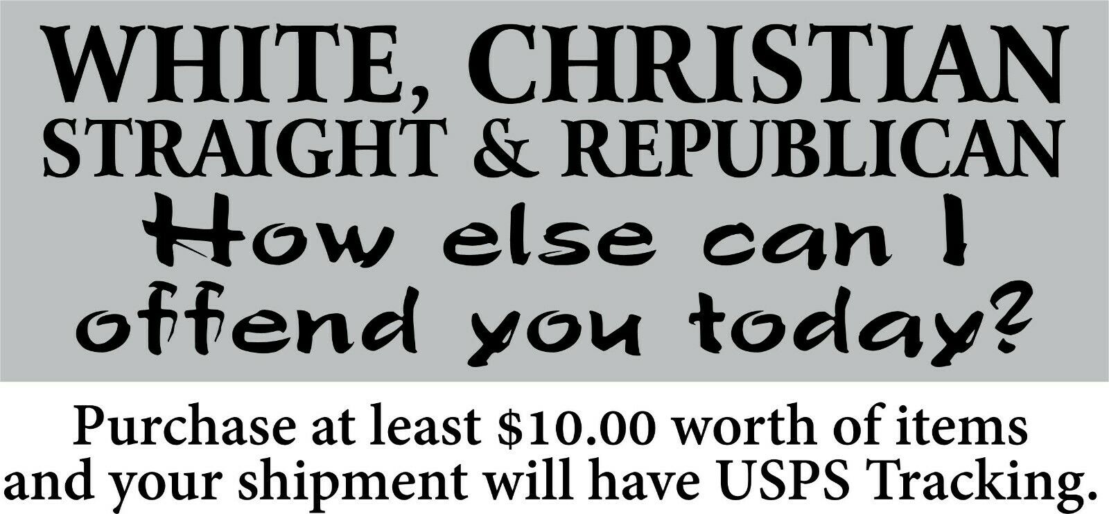 White Christian Republican Straight Bumper Sticker 8.6" x 3" Sticker - Powercall Sirens LLC