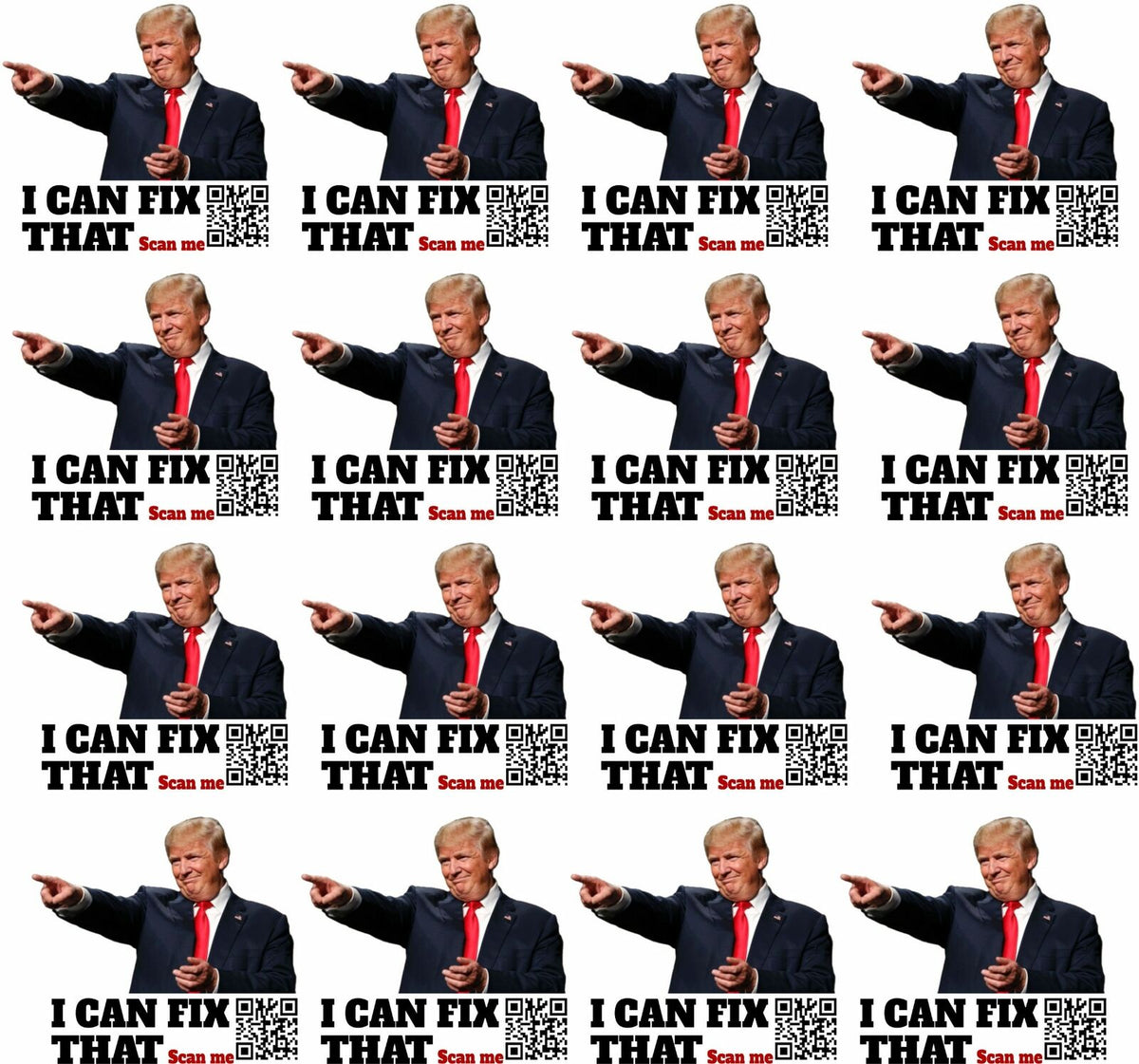 I can fix that Trump Anti Biden Gas Sticker Pack of 16 Decals 2" x 2.2" QR Code - Powercall Sirens LLC