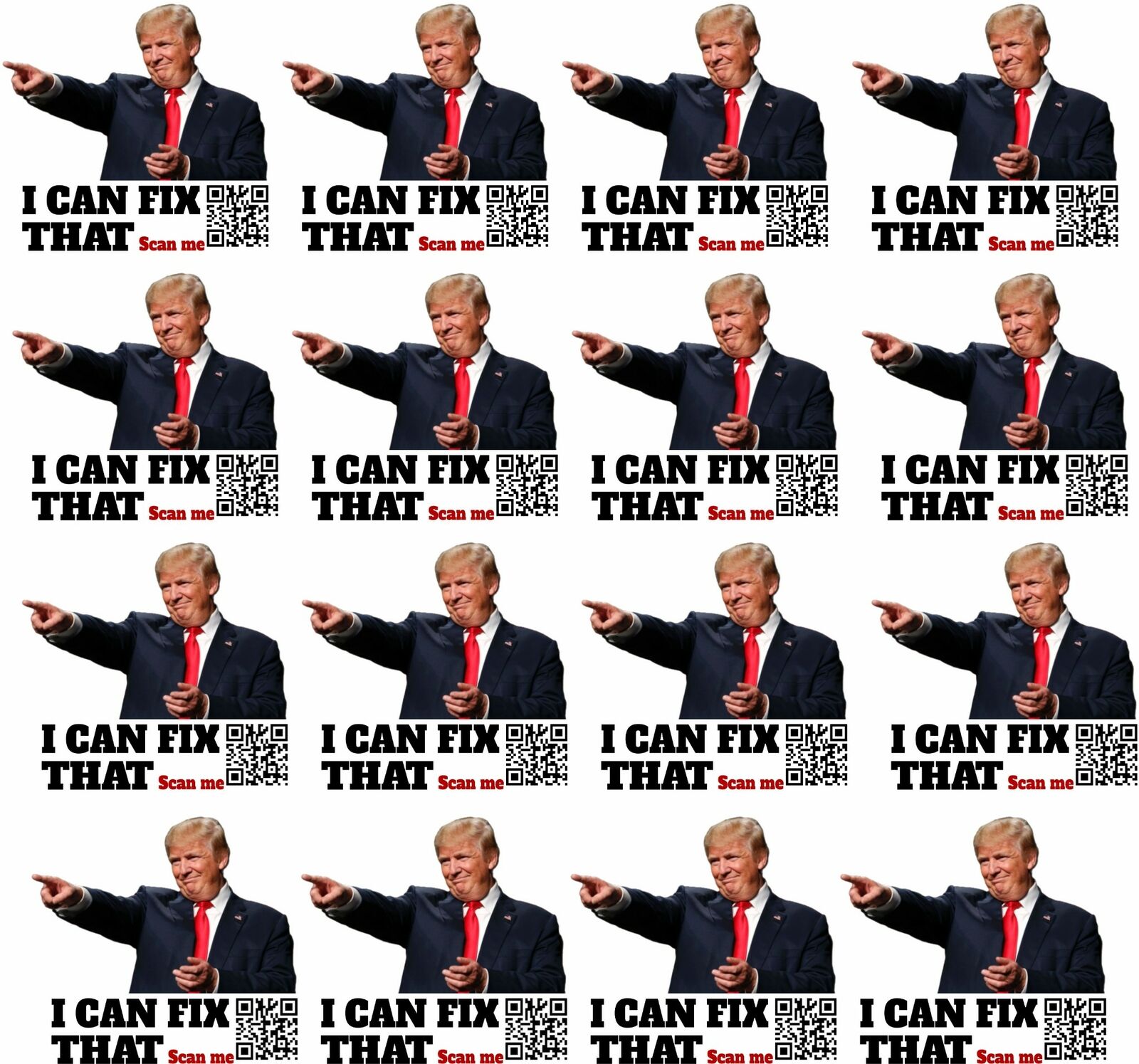 I can fix that Trump Anti Biden Gas Sticker Pack of 16 Decals 2" x 2.2" QR Code - Powercall Sirens LLC
