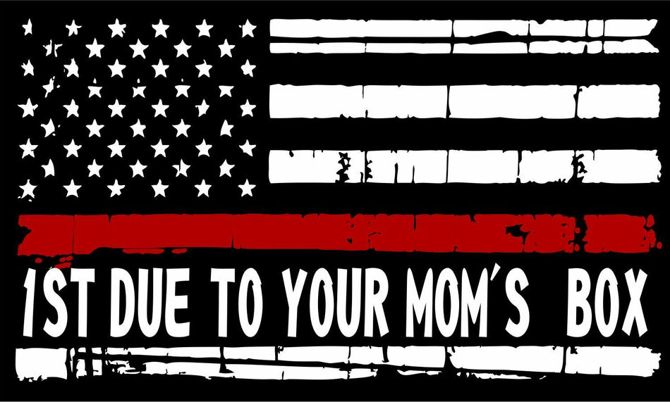 Firefighter Decal - Thin Red Line Your Mom's Box Reflective Window/Helmet Decal - Powercall Sirens LLC