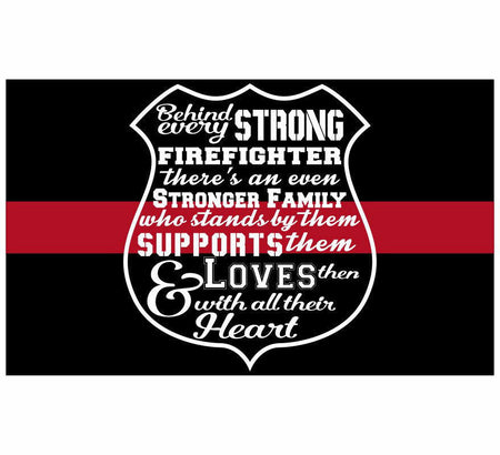 Thin Red Line Firefighter Family Support Decal - Various Sizes Reflective - Powercall Sirens LLC